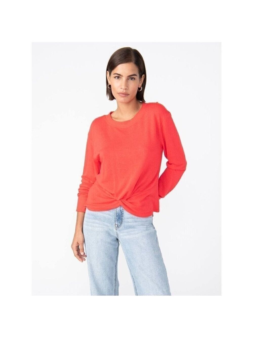 Sanctuary Knotted Knit Sweater Pullover Top in Red Size XXS